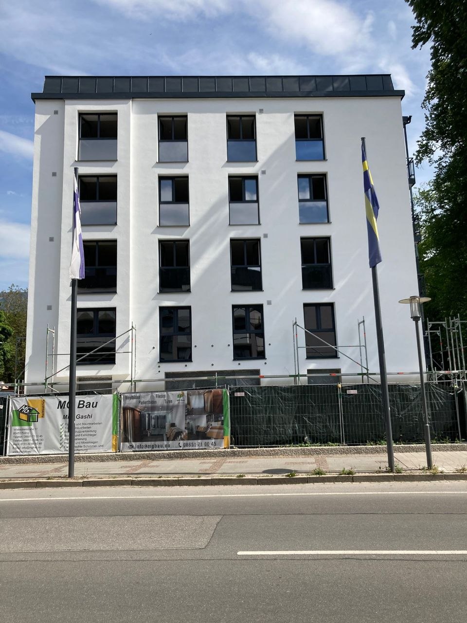 Neu verputzte Fassade in Freilassing